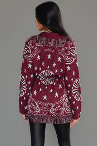 Bandana Fringe Cardigan