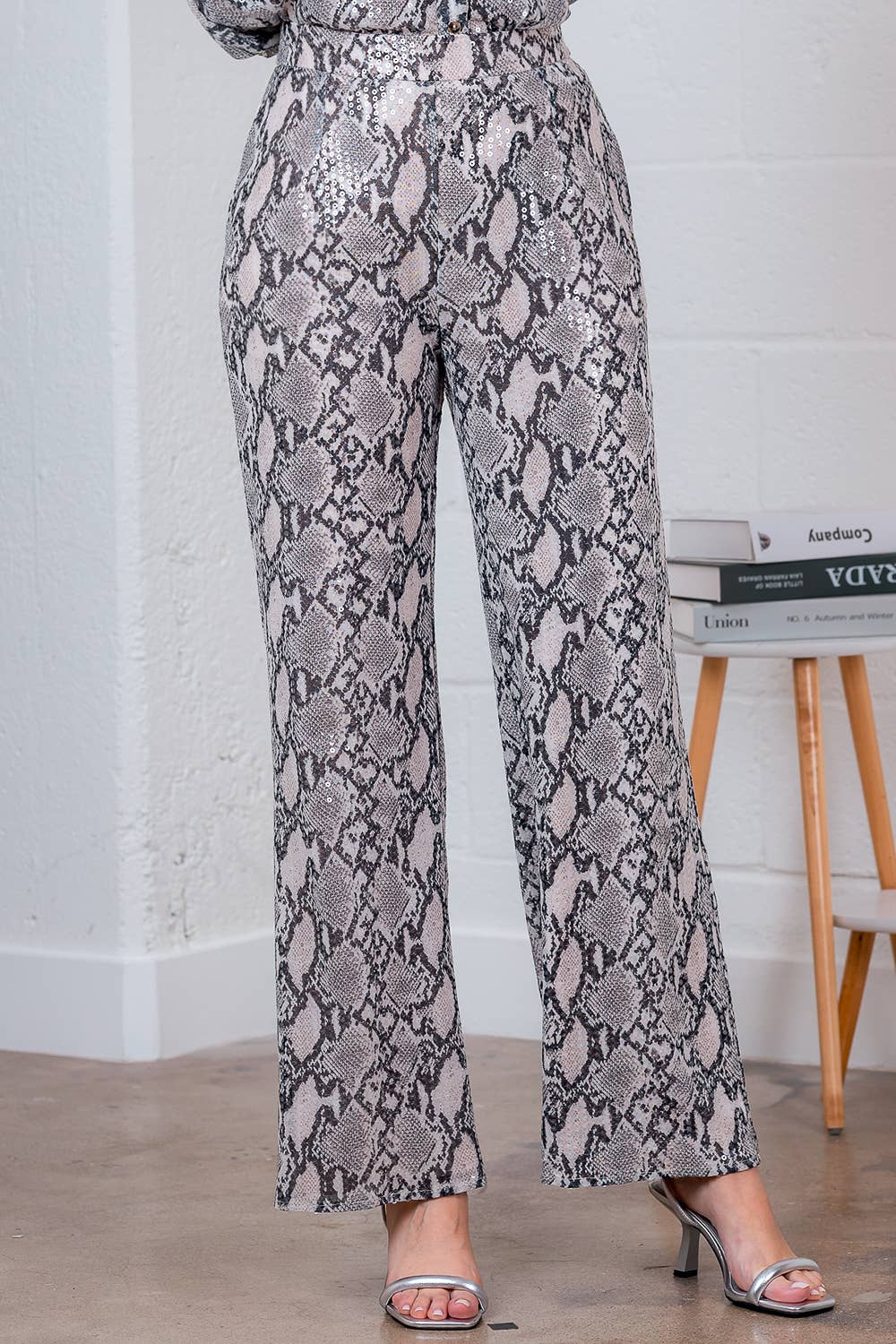 Leopard Sequin High Waisted Pants