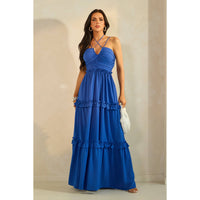 Solid Flowy Tiered Maxi Dress