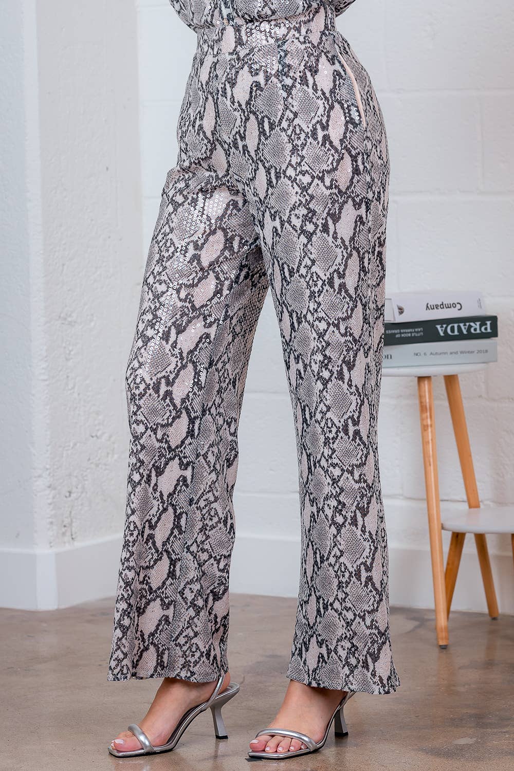 Leopard Sequin High Waisted Pants