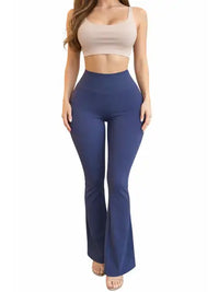 Blue High Waisted Flared Leggings