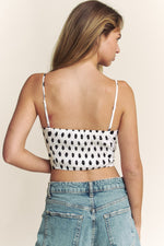 POLKA DOT BOW FRONT BUSTIER TOP