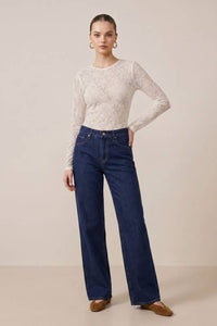 Sheer Lace Long Sleeve Top