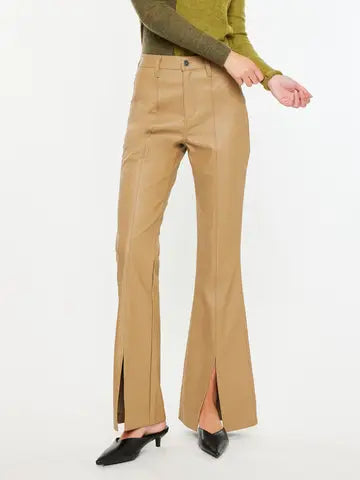 Vegan Leather Bootcut pants