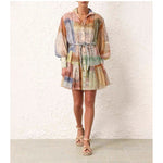 print balloon sleeve dress