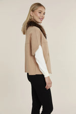 Natural Fur Collar Short Sleeve Cardigan