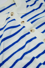 POLO SHIRT WITH STRIPES AND FRONT CLOSURE