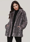 Snake Print Vegan Fur Coat