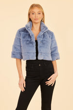 Faux Fur Paneled Cropped Jacket