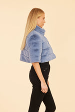 Faux Fur Paneled Cropped Jacket