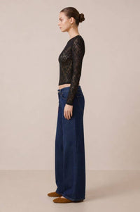 Sheer Lace Long Sleeve Top