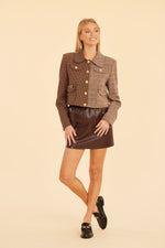 Faux Leather Mini Skirt with Elastic Waistband