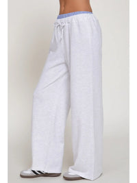 Gray Drawstring Wide Leg Lounge Pants