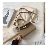 Mini Top Handle Crossbody Bag with Gold Hardware