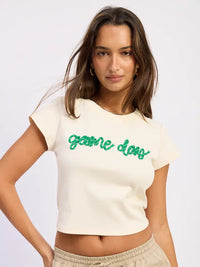 Green Day Graphic Cropped Tee Casual Short Sleeve Top