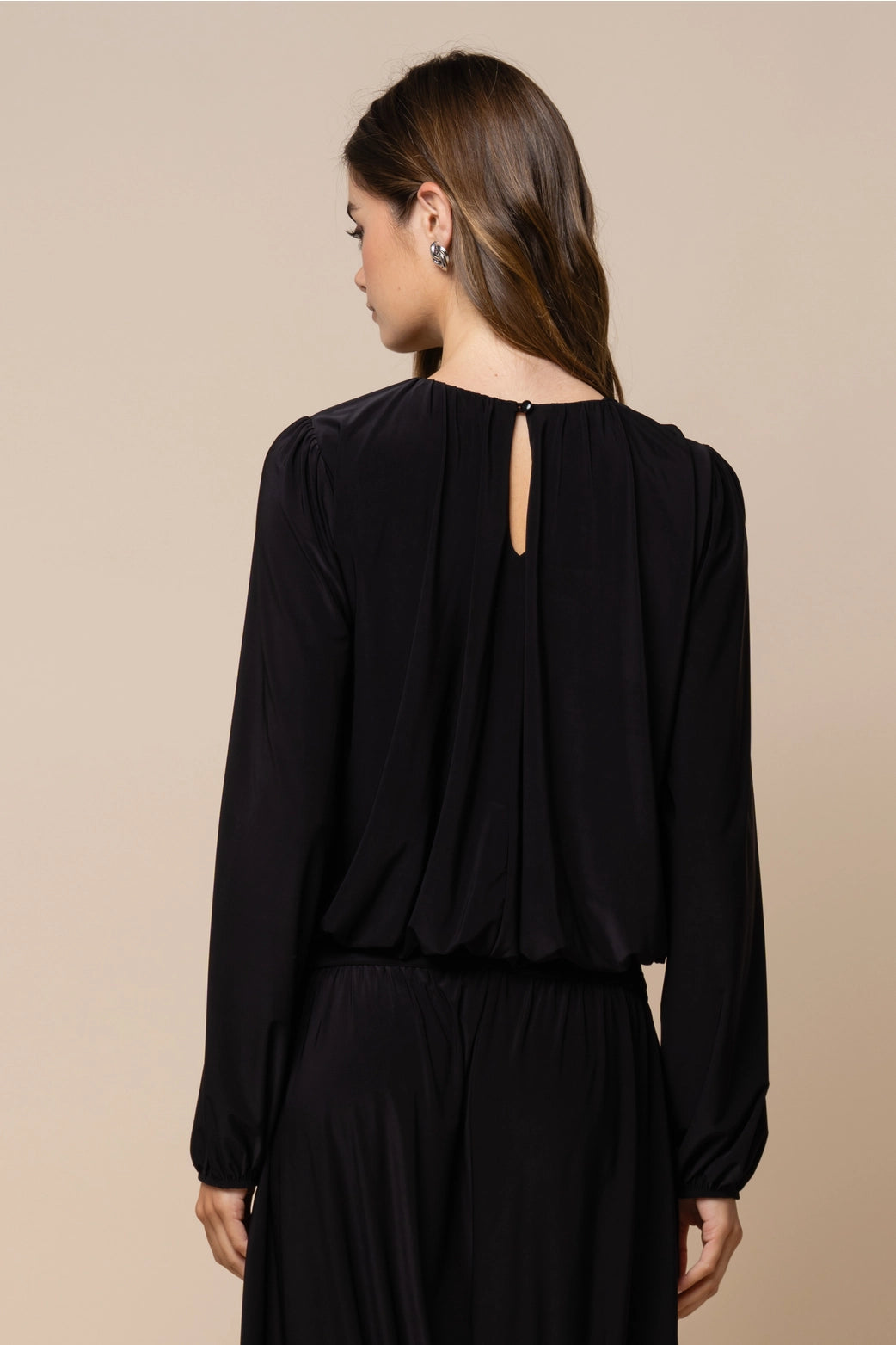 Bubble Hem Long Sleeve Top