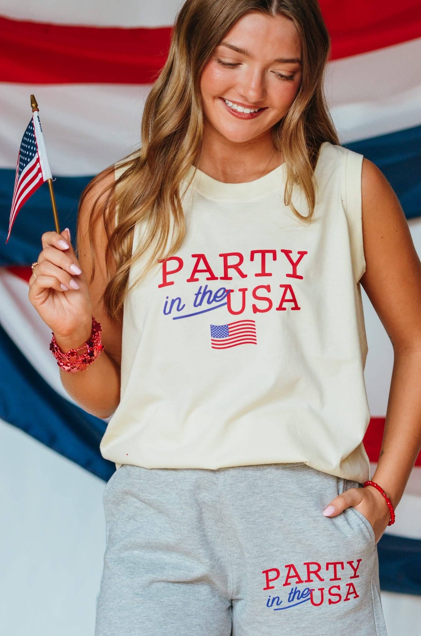 Party in the USA Patriotic Graphic Tank Top
