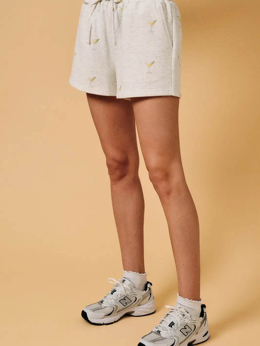Martini Print Lounge Shorts with Drawstring Waist