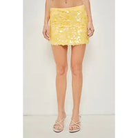 Yellow Sequin Mini Skort