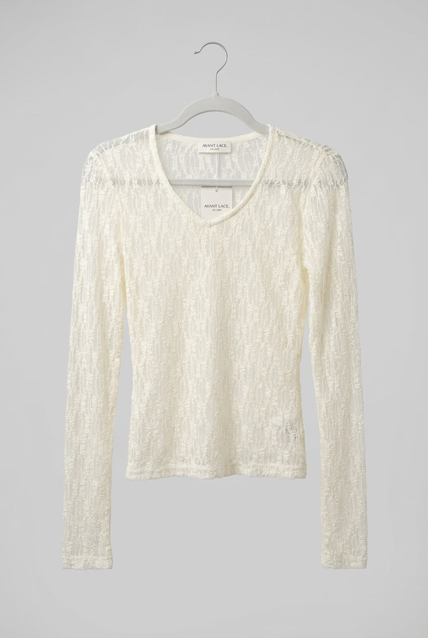 Lace V-Neck Long Sleeve Top