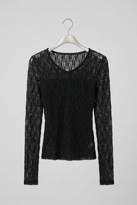 Lace V-Neck Long Sleeve Top