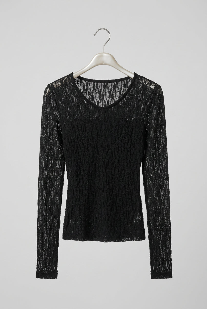 Lace V-Neck Long Sleeve Top