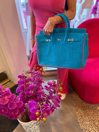 Hamptons Designer Terry Bag Turquoise