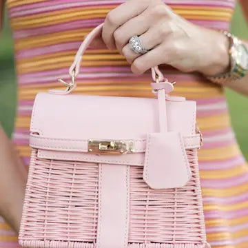 Woven Top Handle Crossbody Bag