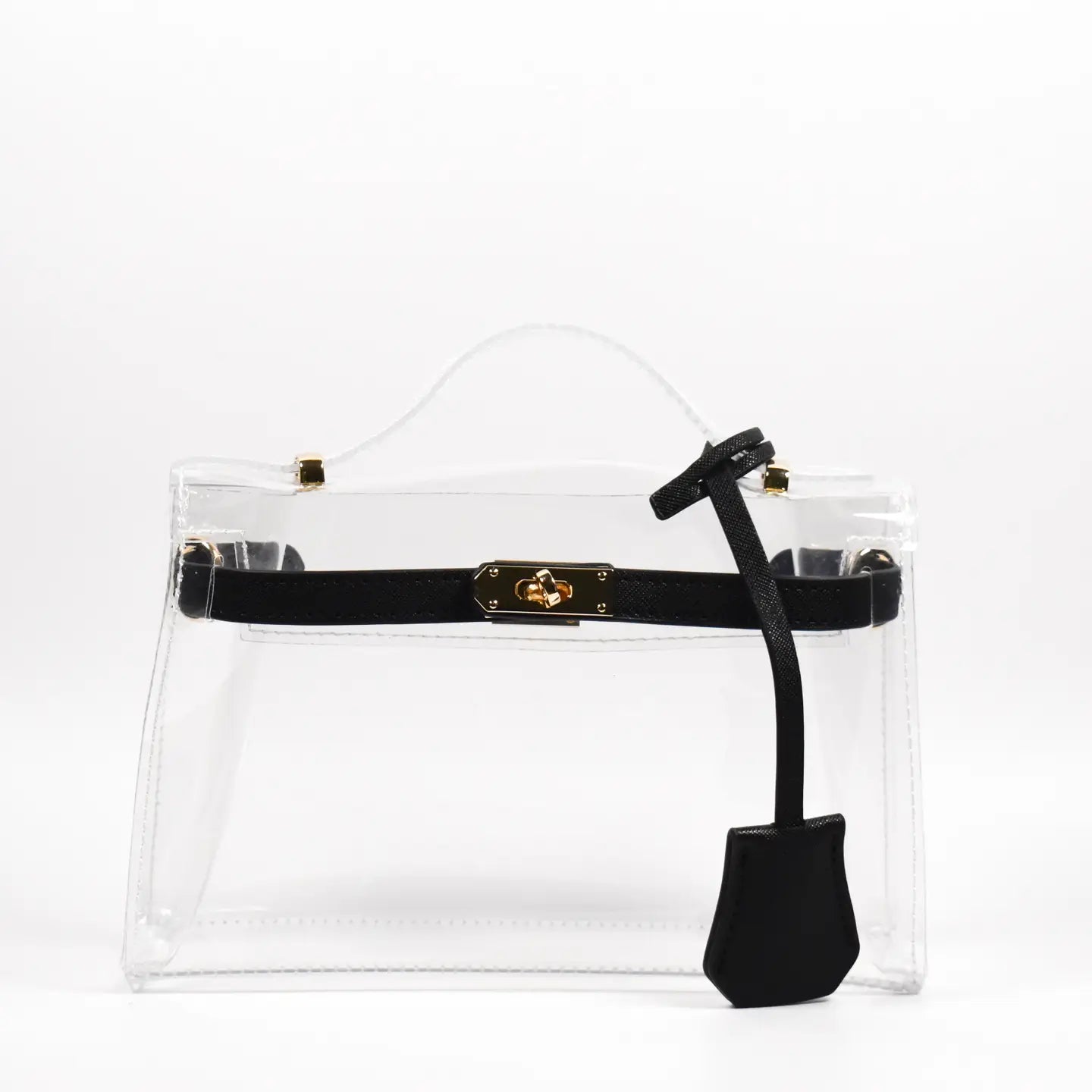 Clear Structured Top Handle Handbag with Inner Pouch