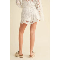 White Lace High Waisted Shorts