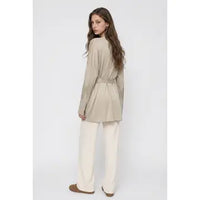 Crystal Embellished Shimmer Belted Cardigan