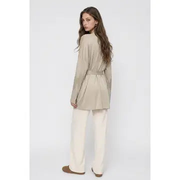 Crystal Embellished Shimmer Belted Cardigan