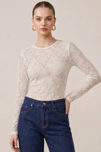 Sheer Lace Long Sleeve Top