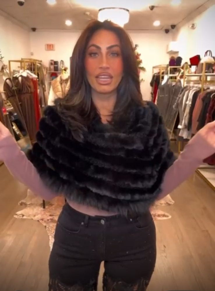Black Rex Rabbit Fur Poncho Capelet