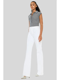 High Rise Tailored Wide Leg White Pants