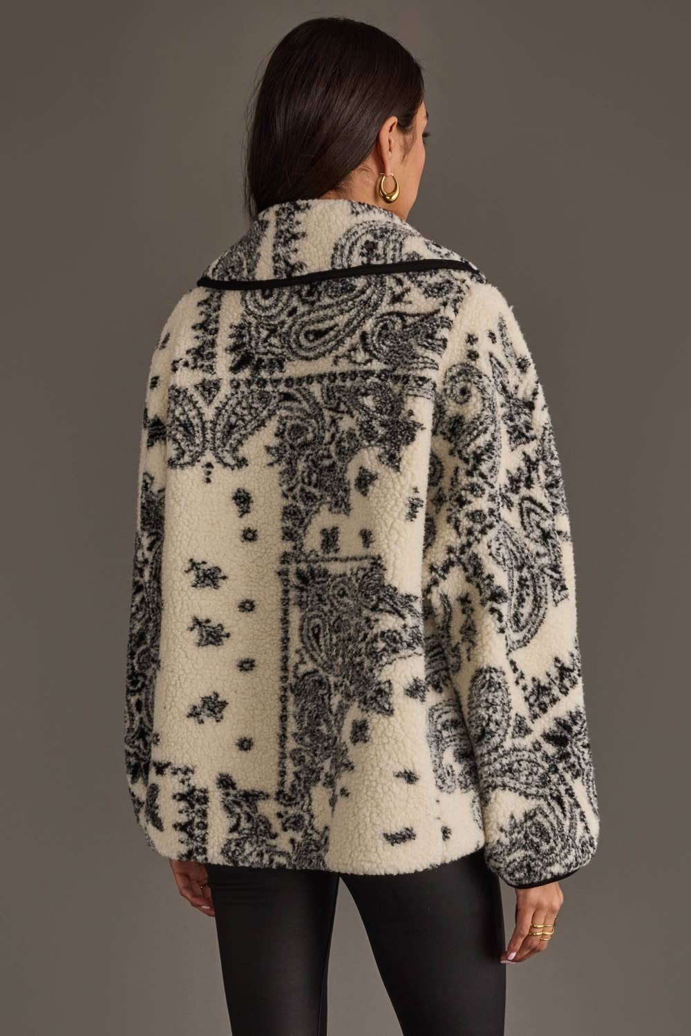 White & Black Paisley Fleece