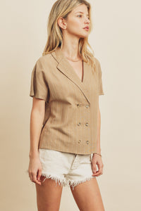 Pinstripe Double-Breasted Shirt