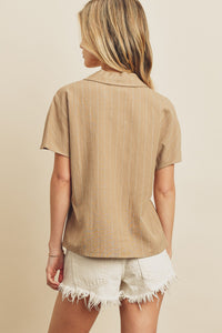 Pinstripe Double-Breasted Shirt