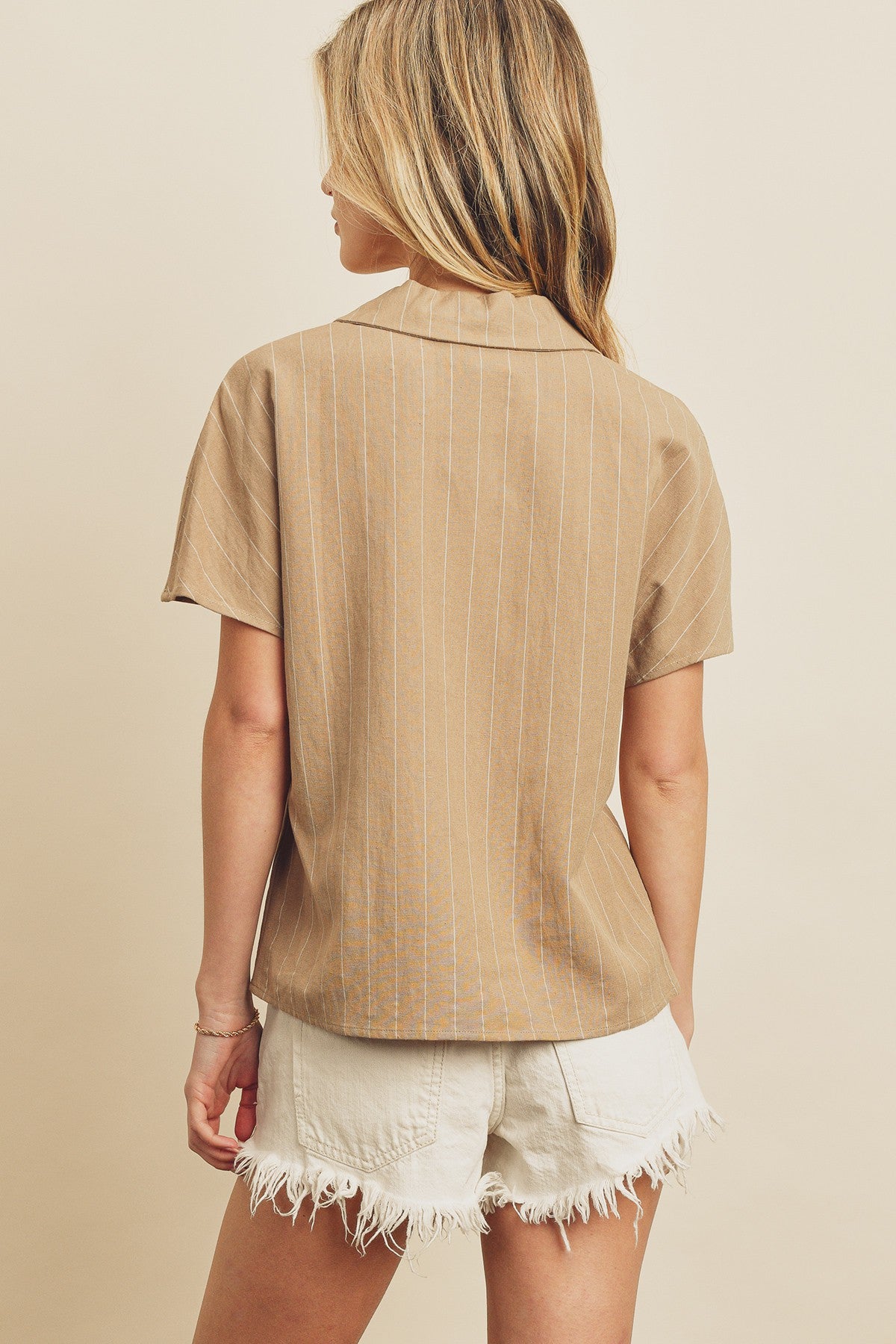 Pinstripe Double-Breasted Shirt