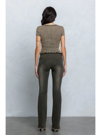Vintage Wash Detail Fitted Crop Top