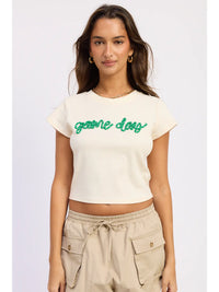 Green Day Graphic Cropped Tee Casual Short Sleeve Top