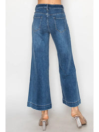 Embellished Flower Wide-Leg Jeans