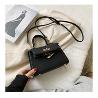 Mini Top Handle Crossbody Bag with Gold Hardware