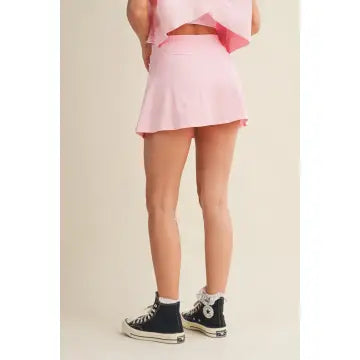Flowy Mini Skirt with Built-In Shorts