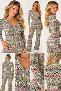 Luxe Chevron Knit Lounge Set