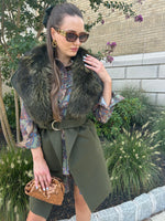 Money green fox fur vest