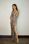 Animal Print Slip Midi Dress
