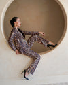 Leopard Print High-Waisted Wide-Leg Pants
