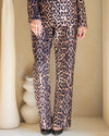 Leopard Print High-Waisted Wide-Leg Pants