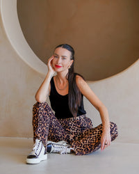 Leopard Print High-Waisted Wide-Leg Pants